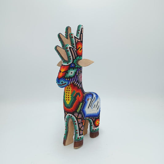 Mexican Huichol Hand Beaded Deer By Isandro Villa Lopez PP7381