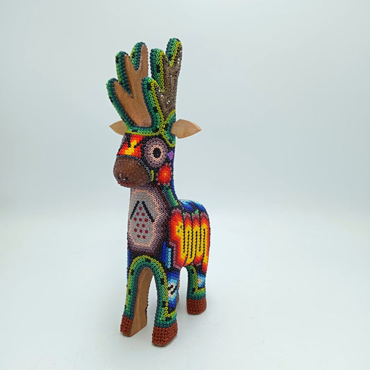 Mexican Huichol Hand Beaded Deer By Isandro Villa Lopez PP7384