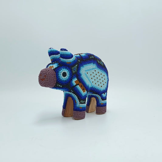 Mexican Huichol Hand Beaded Pig By Isandro Villa Lopez PP7390