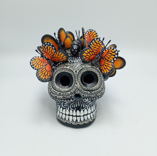 Day Of The Dead Ceramics Monarcas Human Skull By Alfonso Castillo PP7427