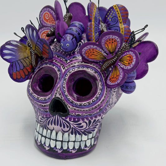 Day Of The Dead Ceramics Monarcas Human Skull By Alfonso Castillo PP7428