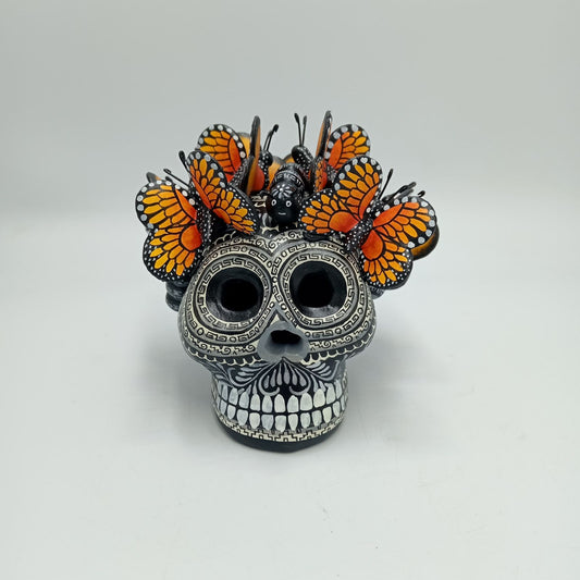 Day Of The Dead Ceramics Monarcas Human Skull By Alfonso Castillo PP7429