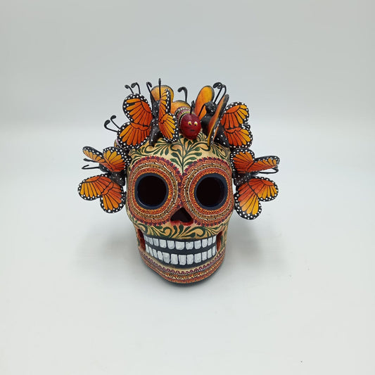 Day Of the Dead Ceramics Skull By Alfonso Castillo PP7494