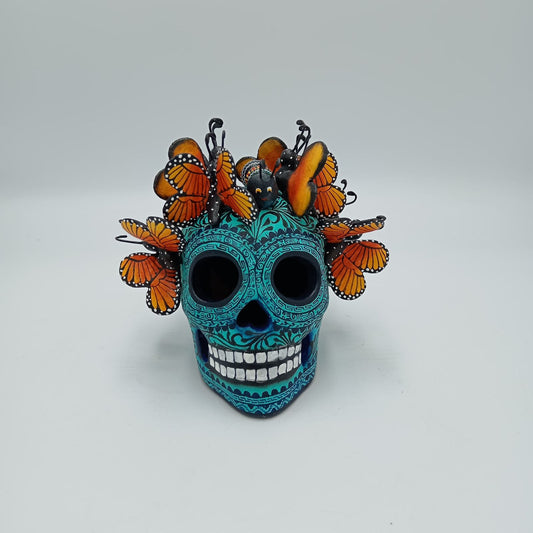 Day Of the Dead Ceramics Skull By Alfonso Castillo PP7491