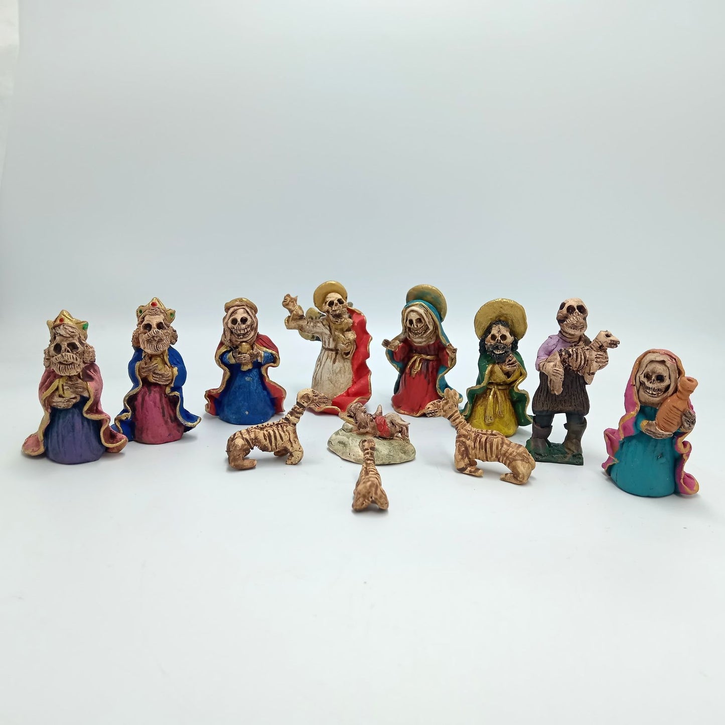 Extraordinary Hand made Painted Nativity Set By Demetrio Aguilar PP7500