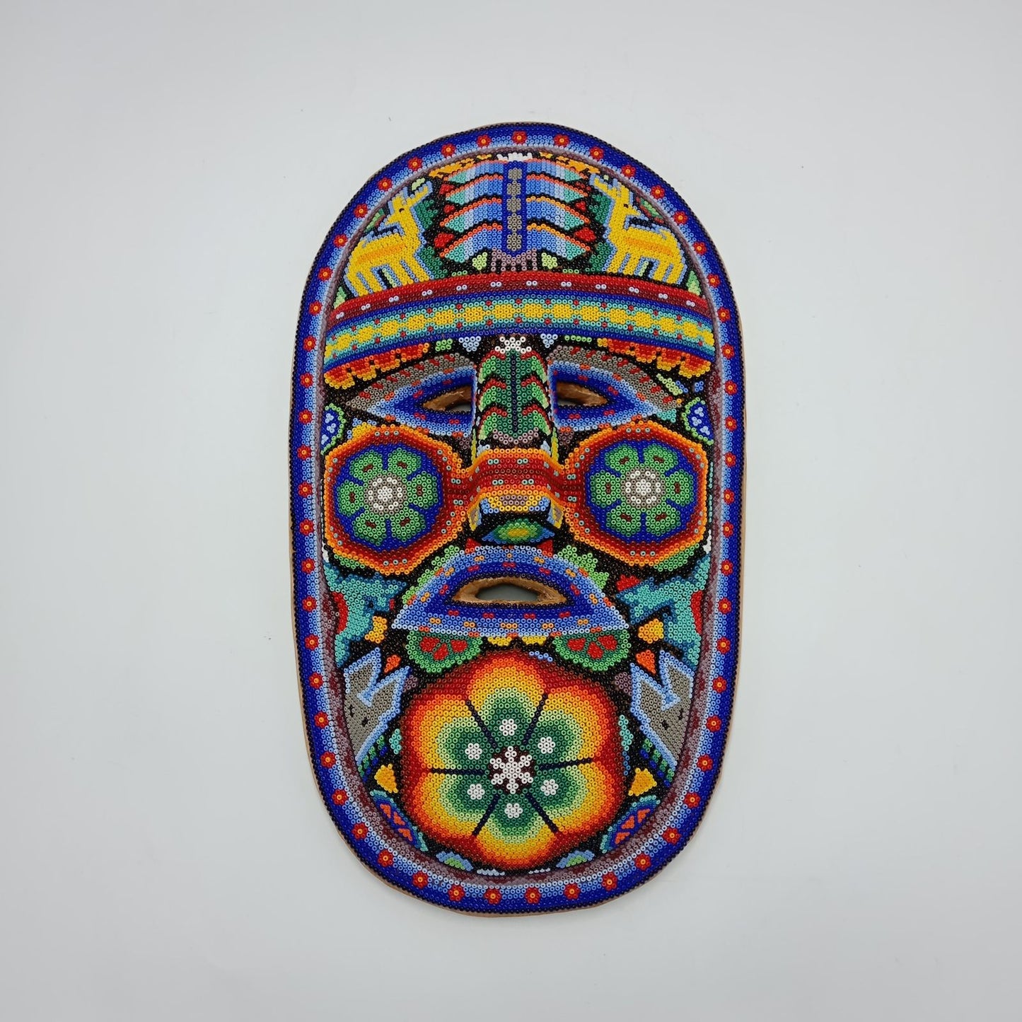 Neat Mexican Huichol Hand Beaded Mask By Jesus Jimenez PP7537