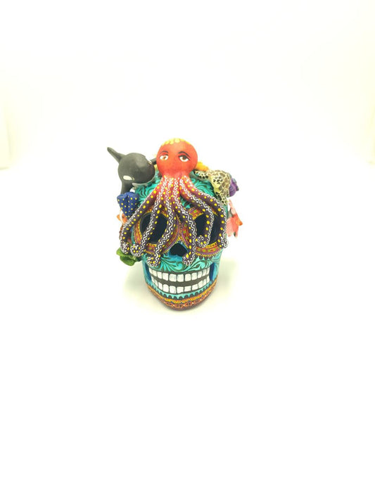 Day Of the Dead Ceramics Ocean Skull By Alfonso Castillo PP7568