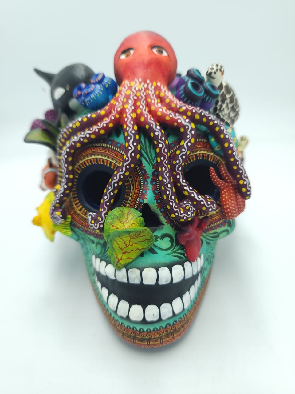 Skull Day Of the Dead Ceramics Ocean  By Castillo Family PP7572