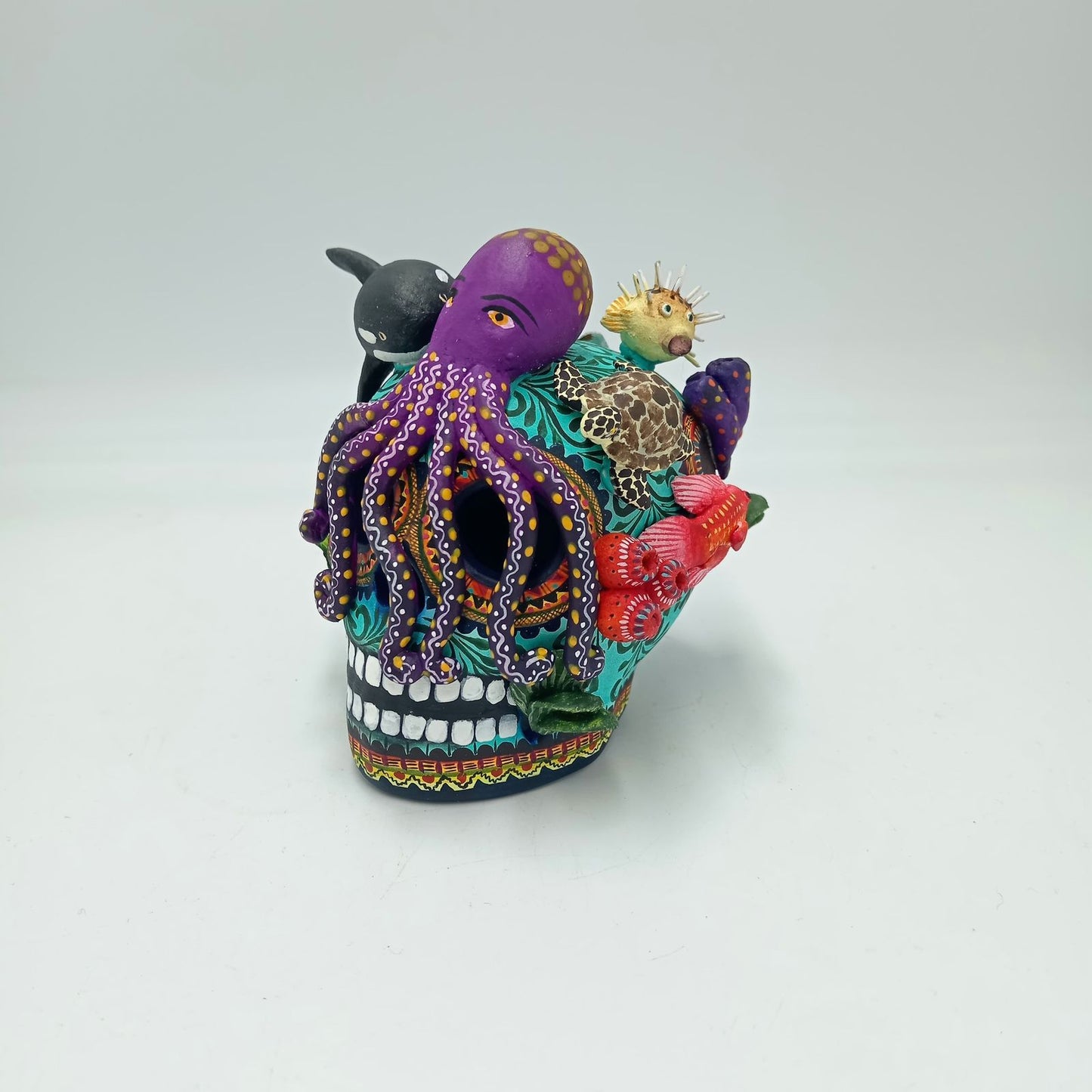 Day Of the Dead Ceramics Ocean Skull By Alfonso Castillo PP7577