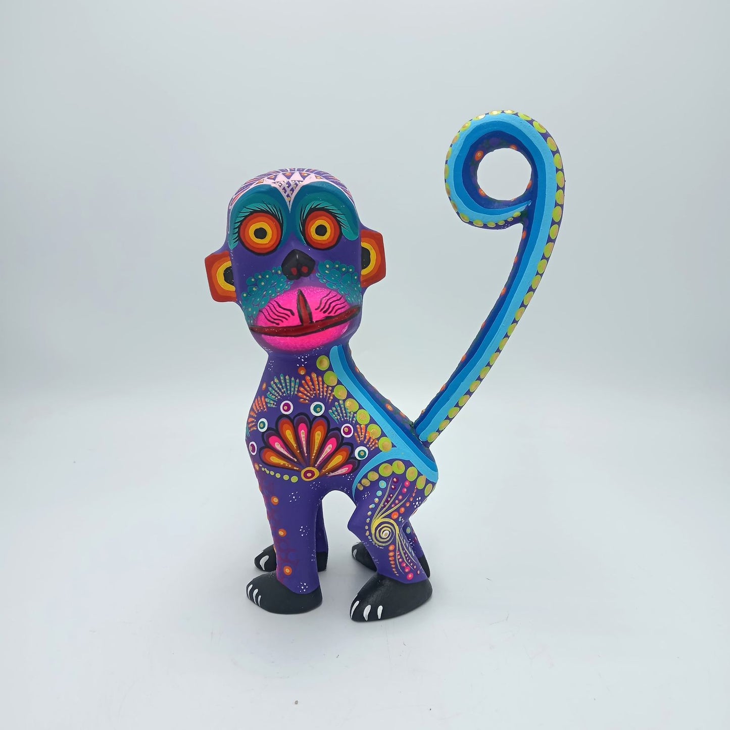 Oaxacan Wood Carving Mexican Folk Art Hand Made, Monkey By Cesar Melchor Ojeda PP7586