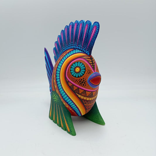 Mexican Oaxacan Wood Carving Fish By Julia Fuentes PP7618