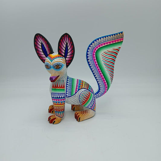 Mexican Oaxacan Wood Carving Fox By Julia Fuentes PP7620