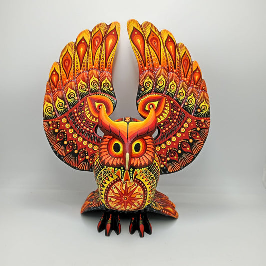 Mexican Folk Art Oaxacan Wood Carving Alebrije Hand Made, Owl By Luis Sosa PP7604