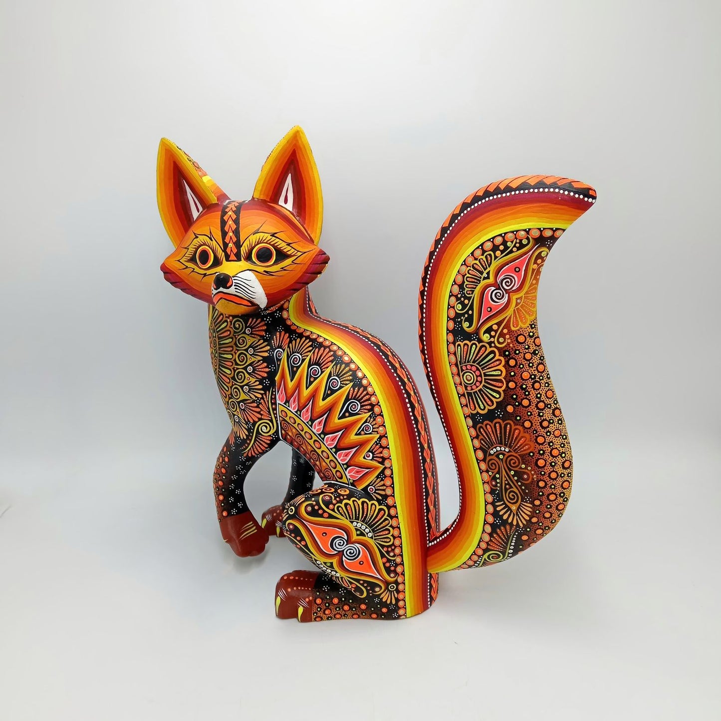 Mexican Folk Art Oaxacan Wood Carving Alebrije Hand Made, Fox By Luis Sosa PP7612