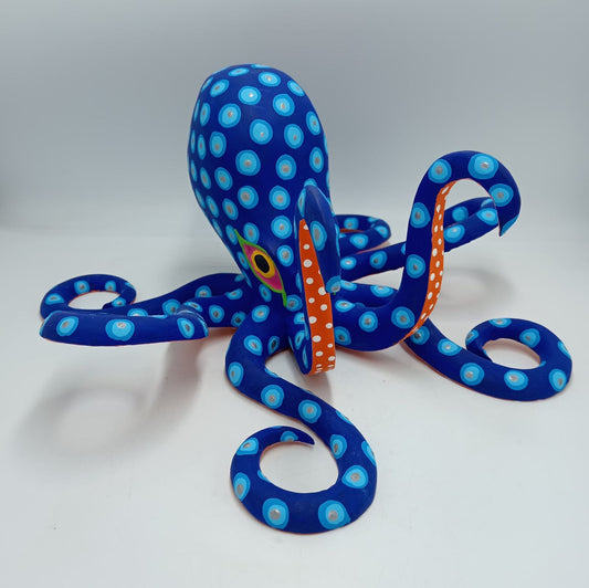 Wood Carving Hand Made Octopus By Armando Jimenez PP7719