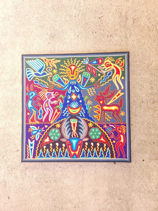 Huichol Yarn Painting Mexican Folk Art By Luciana Benitez PP7891