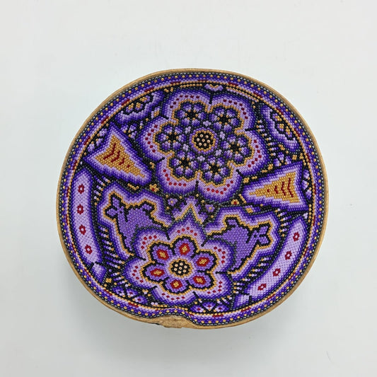 Huichol Hand Beaded Gourd Bowl By Isandro Villa Lopez PP7955