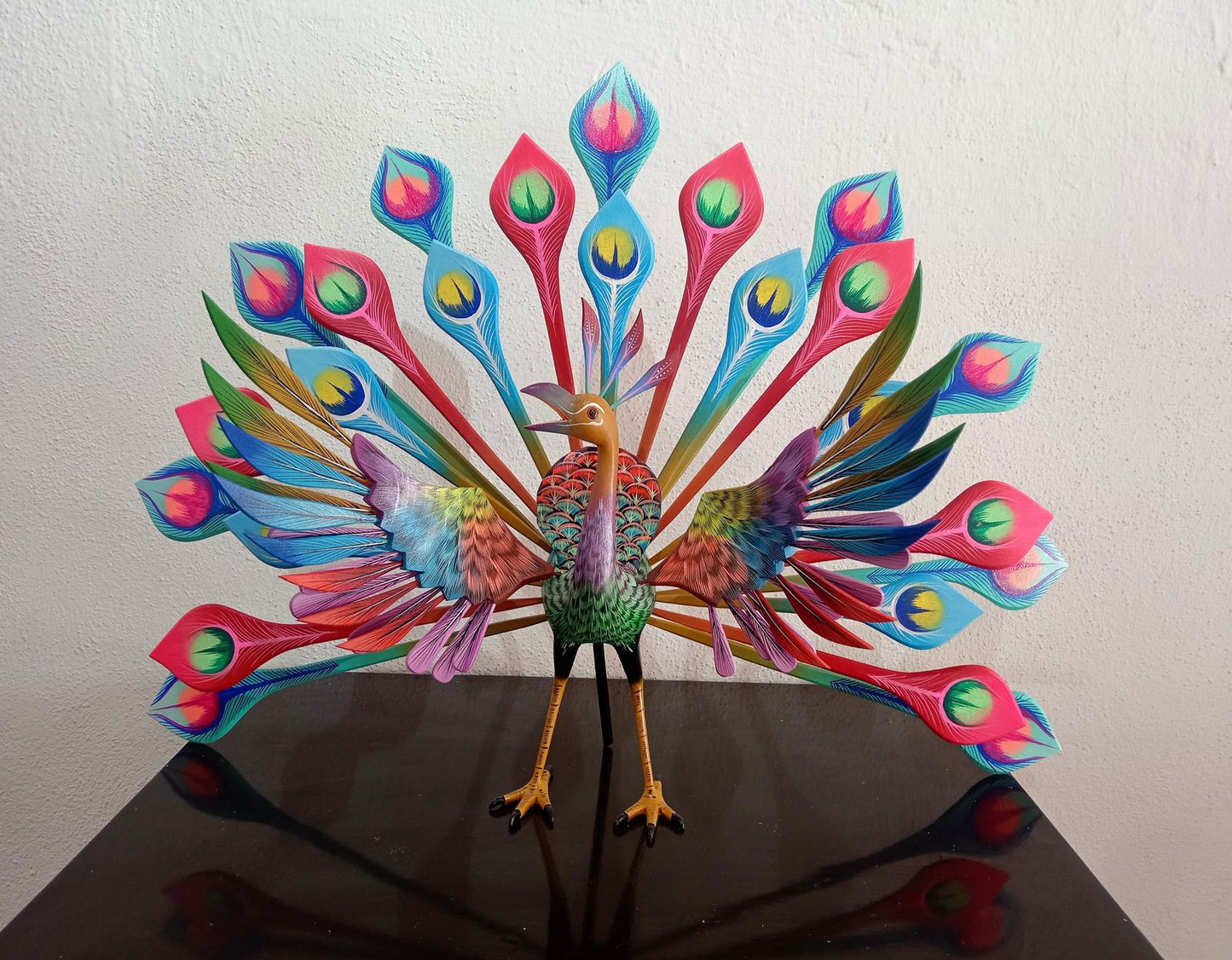 Oaxacan Wood Carving Peacock, By Victor Aguilar  PP8006