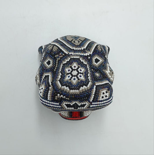 Mexican Huichol Hand Beaded Jaguar Head By Honorio Villa Lopez PP8061