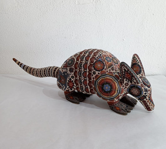 Great Huichol Indian Armadillo Micro Beads By Juan de la Cruz PP8085