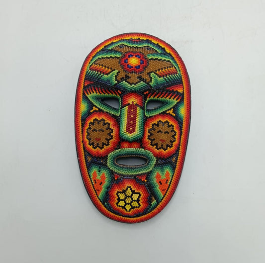 Mexican Huichol Hand Beaded Mask By Honorio Villa Lopez PP8090