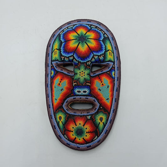 Mexican Huichol Hand Beaded Mask By Honorio Villa Lopez PP8091