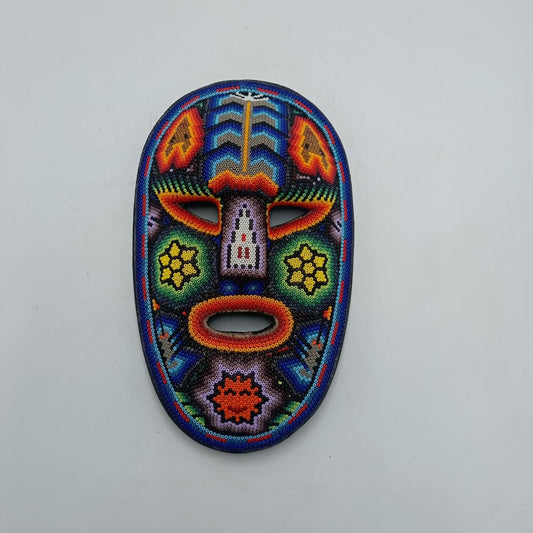 Mexican Huichol Hand Beaded Mask By Honorio Villa Lopez PP8094