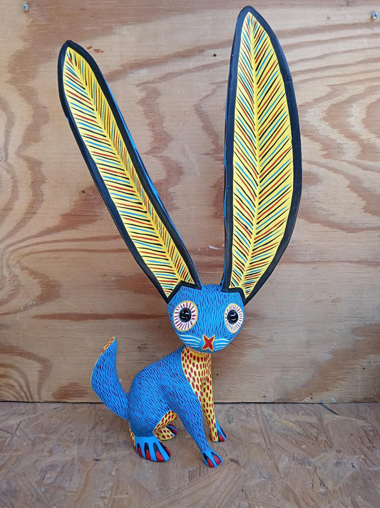 Oaxacan Wood Carving Rabbit By Arsenio Morales PP8096