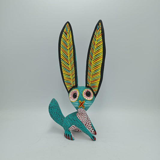 Oaxacan Wood Carving Rabbit By Arsenio Morales PP8101