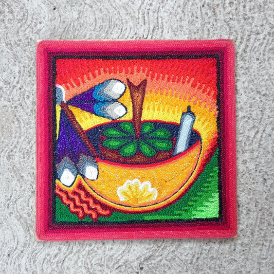 Huichol Mexican Folk Art Yarn Painting by Neikame PP8158