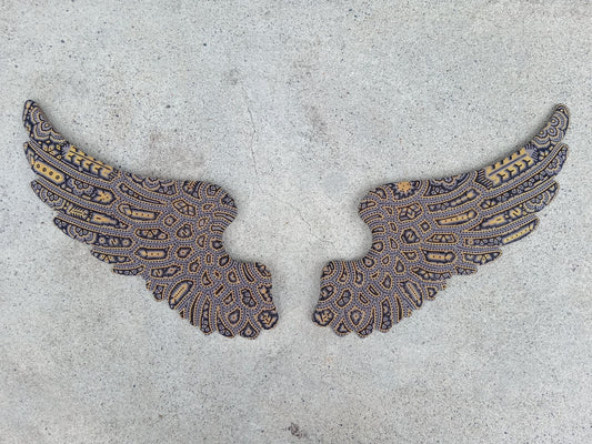 Mexican Huichol Hand Beaded Art, Pair of Wings By Isandro Villa Lopez PP8180