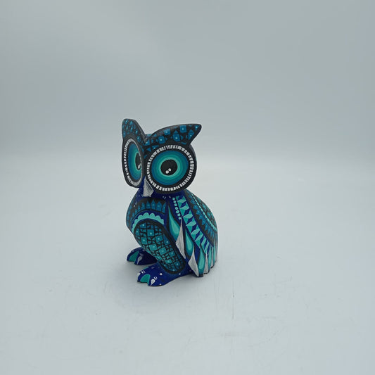 Mexican Oaxacan Wood Carving Owl By Ivan Fuentes PP8191