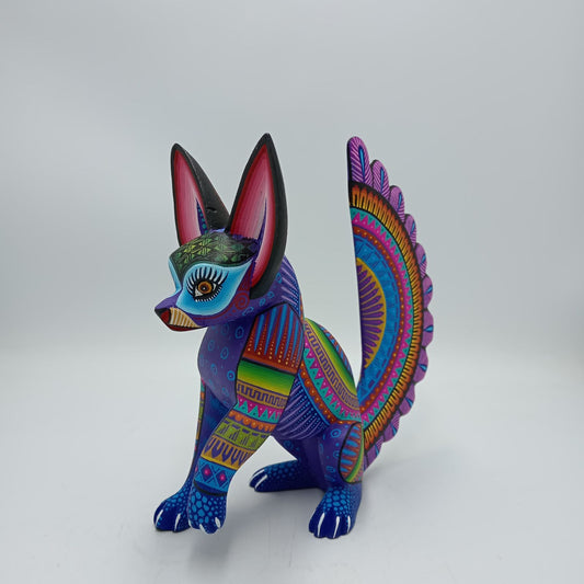 Mexican Oaxacan Wood Carving Fox By Julia Fuentes PP8214