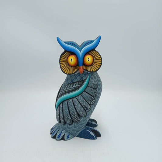 Mexican Oaxacan Wood Carving Owl By Julia Fuentes PP8218
