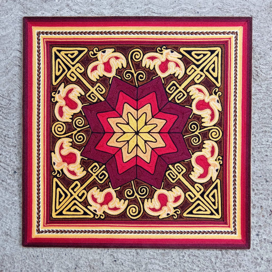 Huichol Yarn Painting Mexican Folk Art By Alfredo Meraz Reyna PP8227