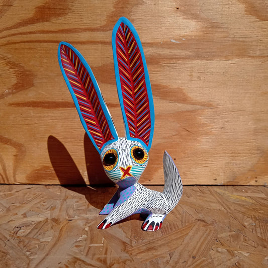 Oaxacan Wood Carving Rabbit By Arsenio Morales PP8229