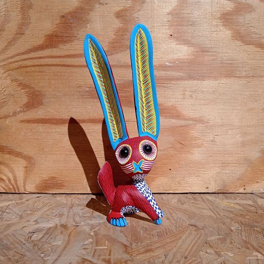 Oaxacan Wood Carving Rabbit By Arsenio Morales PP8232