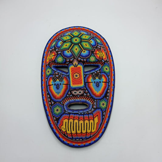 Mexican Huichol Hand Beaded Mask By Octaviano Villa Lopez PP8281