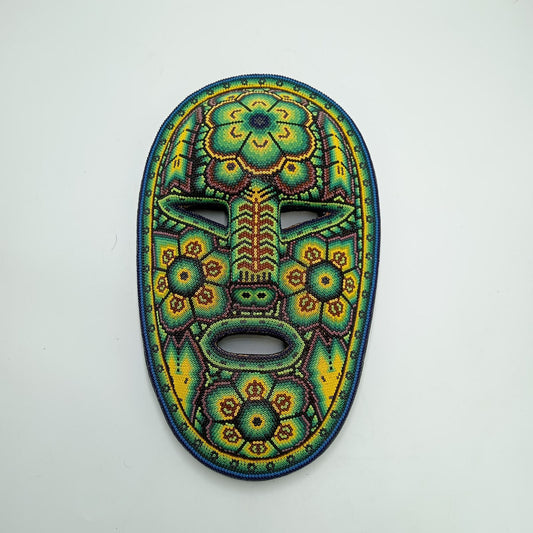 Mexican Huichol Hand Beaded Mask By Octaviano Villa Lopez PP8282