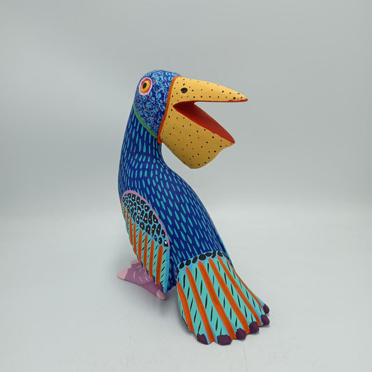 Wood Carving Hand Made Pelican By Armando Jimenez PP8310