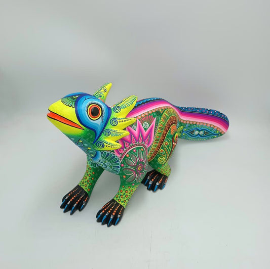 Mexican Folk Art Oaxacan Wood Carving Alebrije Hand Made, Axolotl By Luis Sosa PP8320