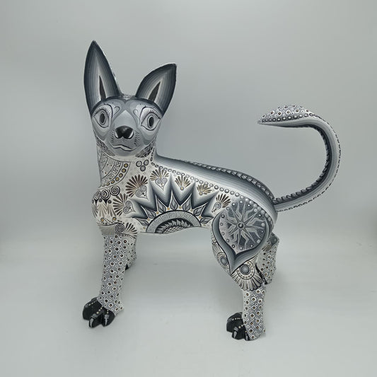 Mexican Folk Art Oaxacan Wood Carving Alebrije Hand Made, Dog By Luis Sosa PP8324