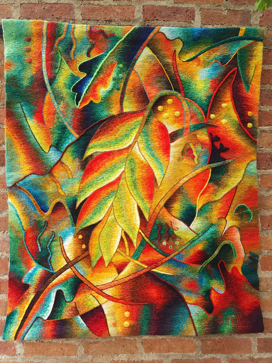Hand Woven Alpaca Fiber Tapestry " Bird Of Paradise" By Constantino Laura PP8371