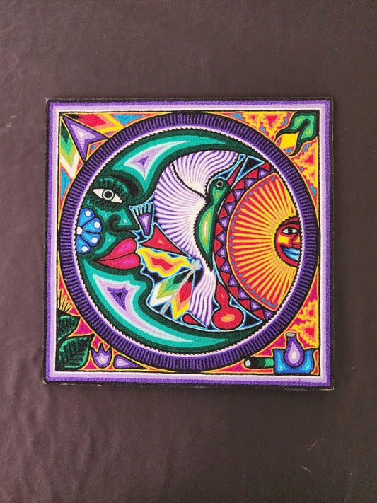 Tepehuano Yarn Painting Mexican Folk Art By Bautista Family PP8382