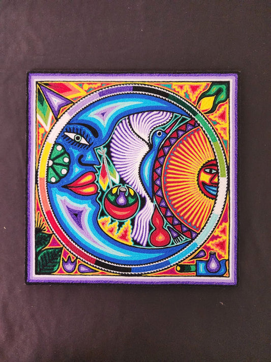 Tepehuano Yarn Painting Mexican Folk Art By Bautista Family PP8388
