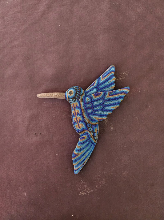 Mexican Huichol Hand Beaded Hummingbird By Isandro Villa Lopez PP8391