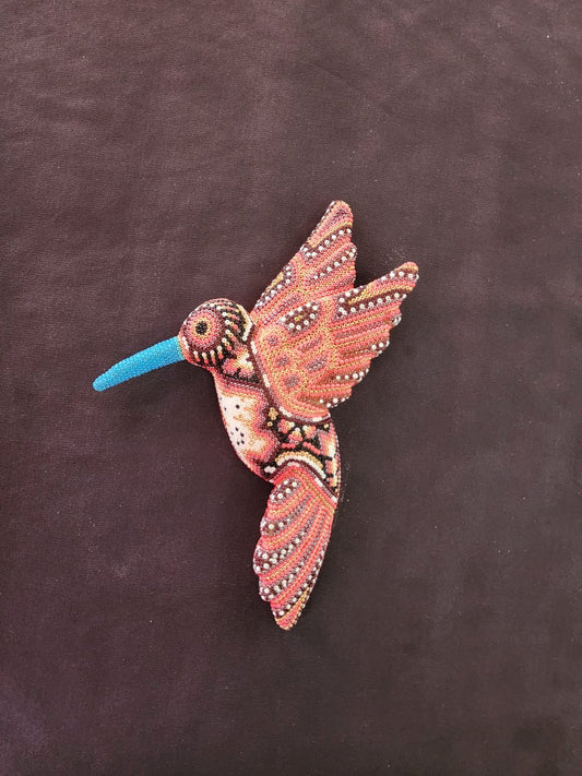Mexican Huichol Hand Beaded Hummingbird By Isandro Villa Lopez PP8392