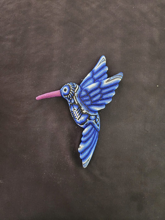 Mexican Huichol Hand Beaded Hummingbird By Isandro Villa Lopez PP8397