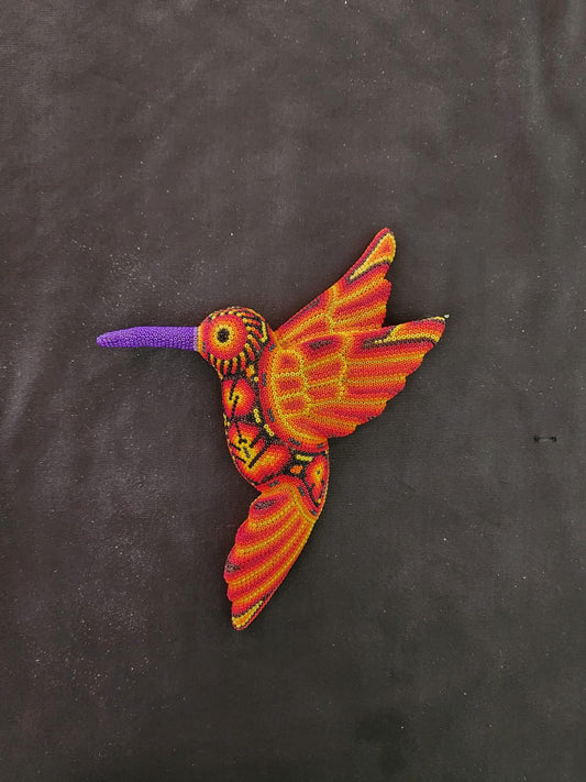 Mexican Huichol Hand Beaded Hummingbird By Isandro Villa Lopez PP8398