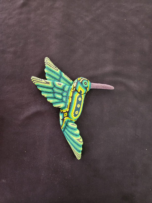 Mexican Huichol Hand Beaded Hummingbird By Isandro Villa Lopez PP8399